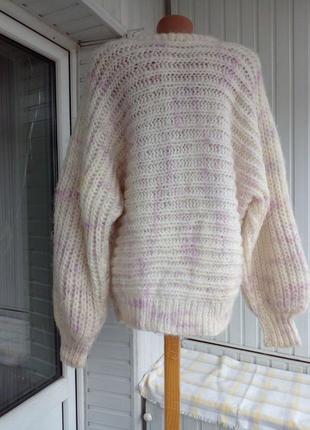 Толстый шерстяной свитер джемпер ручной работы5 фото