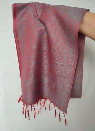 Бангалорский шелковый шарф узор пейсли, индия6 фото