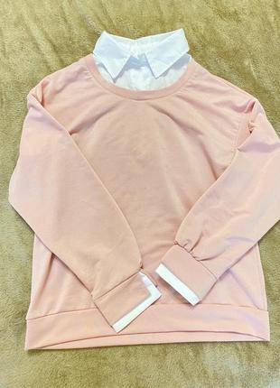 Гольф-блуза бежево-рожевого кольору2 фото
