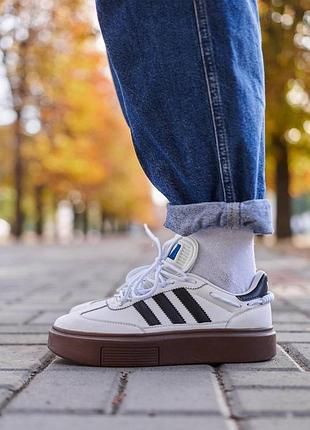 Кеди на платформі adidas x ivy park sleek 72 white brown1 фото