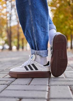 Кеди на платформі adidas x ivy park sleek 72 white brown2 фото