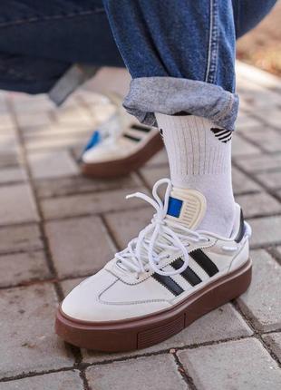 Кеди на платформі adidas x ivy park sleek 72 white brown5 фото