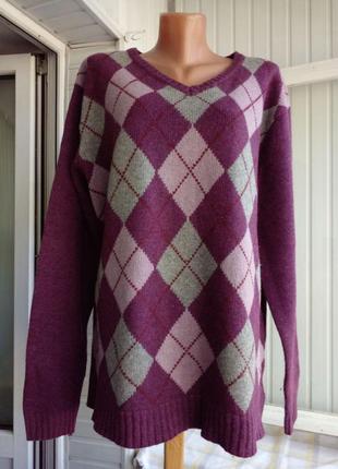 Вовняний светр джемпер великого розміру батал4 фото