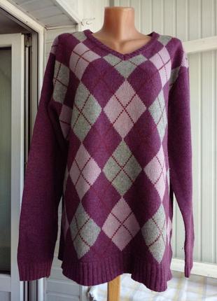 Вовняний светр джемпер великого розміру батал2 фото