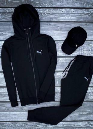 Спортивный костюм утепленный черный