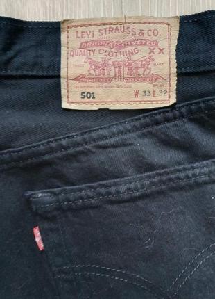 Джинсы levi's 501 чёрные brittany original размер 33/32, новые6 фото