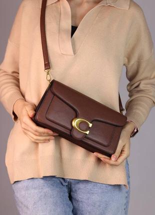 Шикарная женская сумка, в красивом коричневом цвете.  coach tabby  люкс на плече6 фото