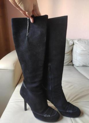 Сапоги из натуральной замши