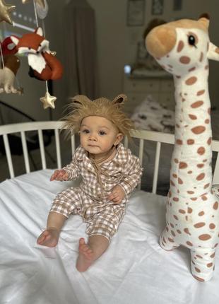 Шапочка и хвостик льва,аксессуары на фотосессию для младенцев4 фото