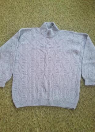 Мужской свитер, двойная нить ангора, ручной работы,50-544 фото