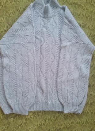 Мужской свитер, двойная нить ангора, ручной работы,50-543 фото