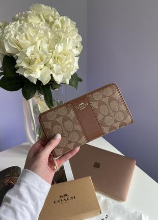 Кошелек coach round fastenner long wallet signature женский на подарок 14 лютого / 8 марта7 фото