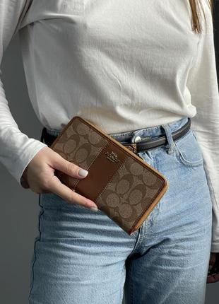 Кошелек coach round fastenner long wallet signature женский на подарок 14 лютого / 8 марта1 фото