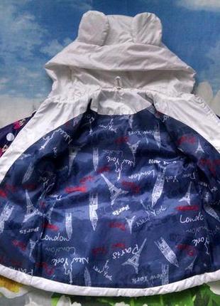 Демисезонная,стильная куртка с ушками для девочки 3-5 лет6 фото