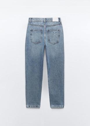 Джинсы zara, джинсы mom zara ровные, z1975 denim mom-fit high-waist jeans7 фото