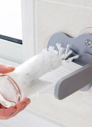 Щётка для мытья стаканов и бутылок multi-function suction cup brush, стеклоотмыватель2 фото