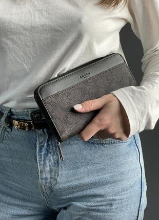 Гаманець coach accordion wallet in signature canvas brown жіночий на подарунок 14 лютого / 8 березня1 фото