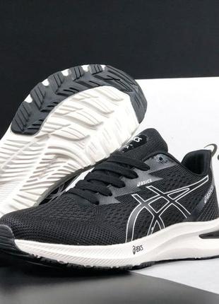 Чоловічі спортивні чорно-білі кросівки сітка  в стилі asics gel-excite 10 🆕 асикс