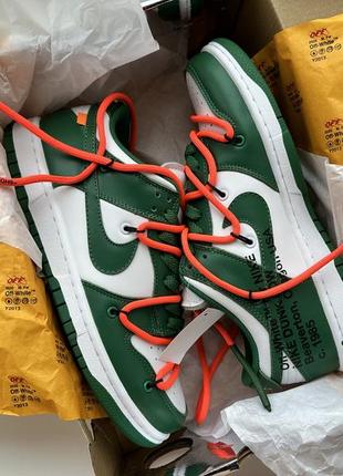 Кроссовки nike x off-white dunk low pine green ct0856-100