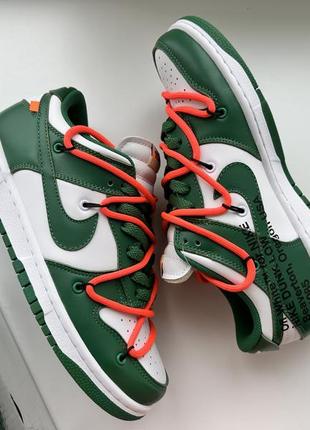 Кроссовки nike x off-white dunk low pine green ct0856-1005 фото