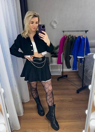 Костюм двойка вельветовый укороченная кроп рубашка куртка жакет юбка шорты вельвет черный бежевый малина хаки электрик