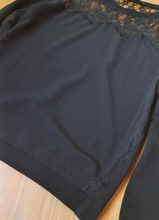 Стильная кофта zara с гепюром зара блуза кофточка джемпер водолазка худи7 фото