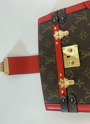 Сумочка клатч louis vuitton  дополнит твой стиль красный + коричневый луи виттон отличный подарок сумка клатч7 фото