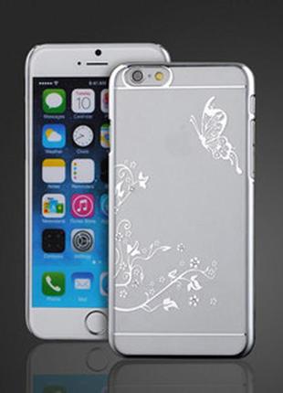 Уценка!!! чехол swarovski butterfly clear silver для iphone 6/6s