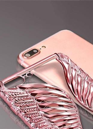 Мягкий рельефный чехол лебедь для iphone 6/6s (золотистый)3 фото