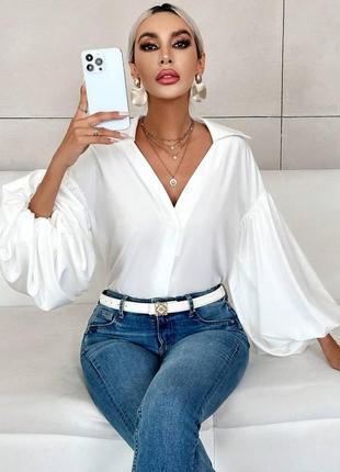 Тренд сезона! рубашка с широкими рукавами/ размеры 42-52