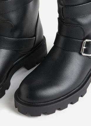 Женские демисезонные байкерские ботинки h&m р. 39 (24.5см)2 фото