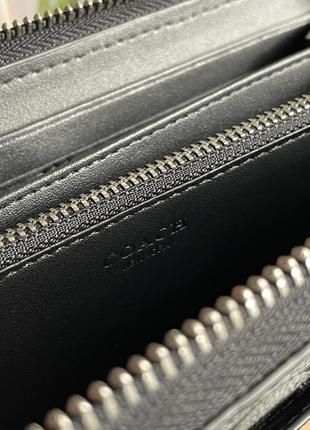 Кошелек coach accordion zip long wallet embossed black женский на подарок 14 февраля / 8 марта3 фото