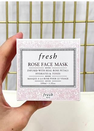 Увлажняющая маска с лепестками роз fresh rose face mask 100млл1 фото