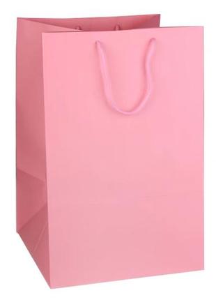 Пакет картонний вертикальний ніжно-рожевий (28*42*28см) 210г/м²