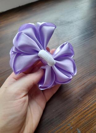 Детская резинка для волос ручной работы, фиолетовая3 фото