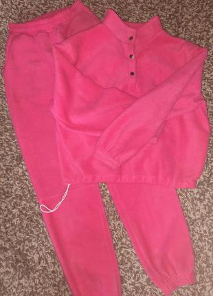 Флисовый теплый костюм малиновый