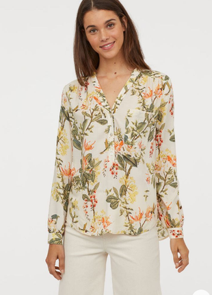Блуза рубашка жіноча в тропічний принт