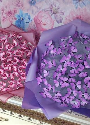 Ефектний букет з метеликів 101шт (рожевий)6 фото