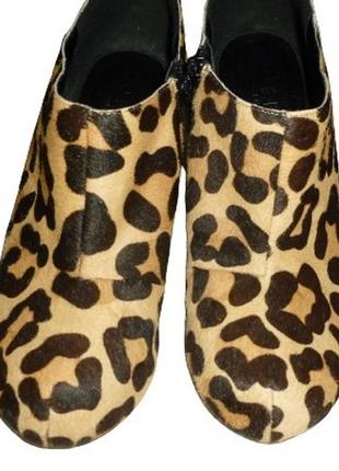 Крутые, стильные, натуральные, леопард, ботинки, туфли, office london2 фото