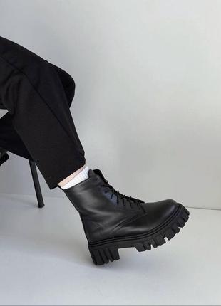 Зимние ботинки ботинки женские черные4 фото