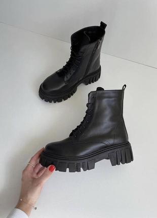 Зимние ботинки ботинки женские черные9 фото