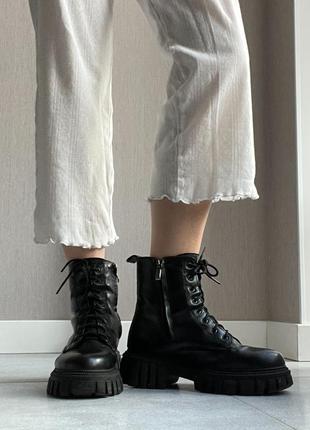Зимние ботинки ботинки женские черные2 фото