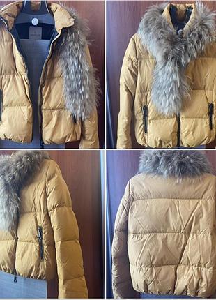Куртка бомпер/ moncler/ натуральный мех
