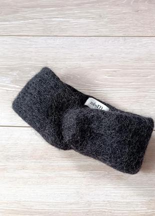 Тепла вязана повязка нв голову / альпака / вовна /віскоза