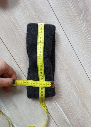 Тепла вязана повязка нв голову / альпака / вовна /віскоза