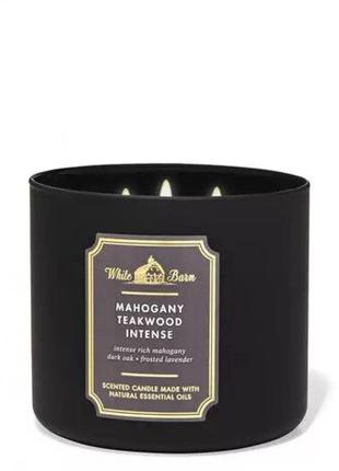 Свічка mahogany teakwood intense bath and body works1 фото