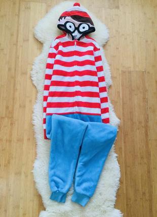 S-m флисовый пушистый кигуруми с капюшоном. яркий супер - теплый, мягкий комбинезон на манже