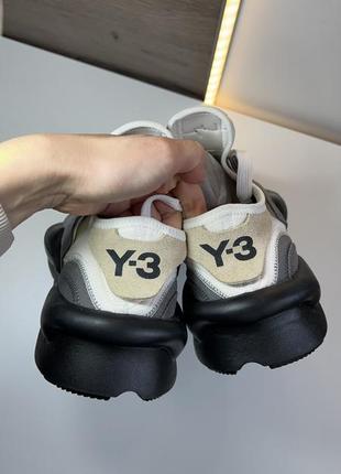 Adidas y-3 kaiwa chunky grey/white4 фото