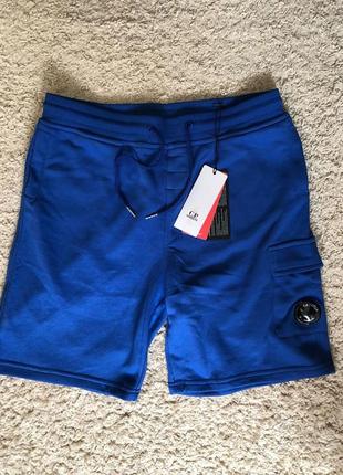 Шорти c.p. company light fleece shorts blue