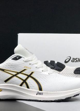 Asics gel-excite 10 білі з чорним кросівки чоловічі легкі весняні демісезонні демісезон низькі літні сітка текстиль асікс